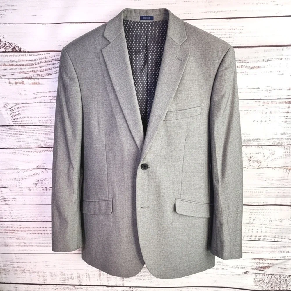 Modern Blazer MADE Cam Newton 42L Grey Cotton/Linen Sport Coat Minimalist Summer
